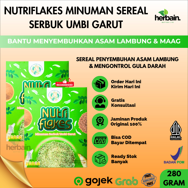 

Nutriflakes Minuman Sereal Umbi Garut Ampuh Mengatasi Maag Asam Lambung & Gerd