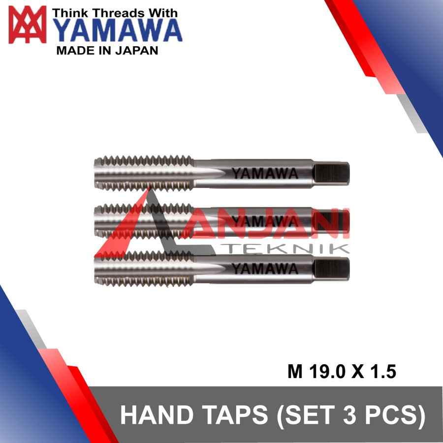 YAMAWA HAND TAP SET M 19 x 1.5 mm HANDTAP M19x1.5 19x1.5 M19