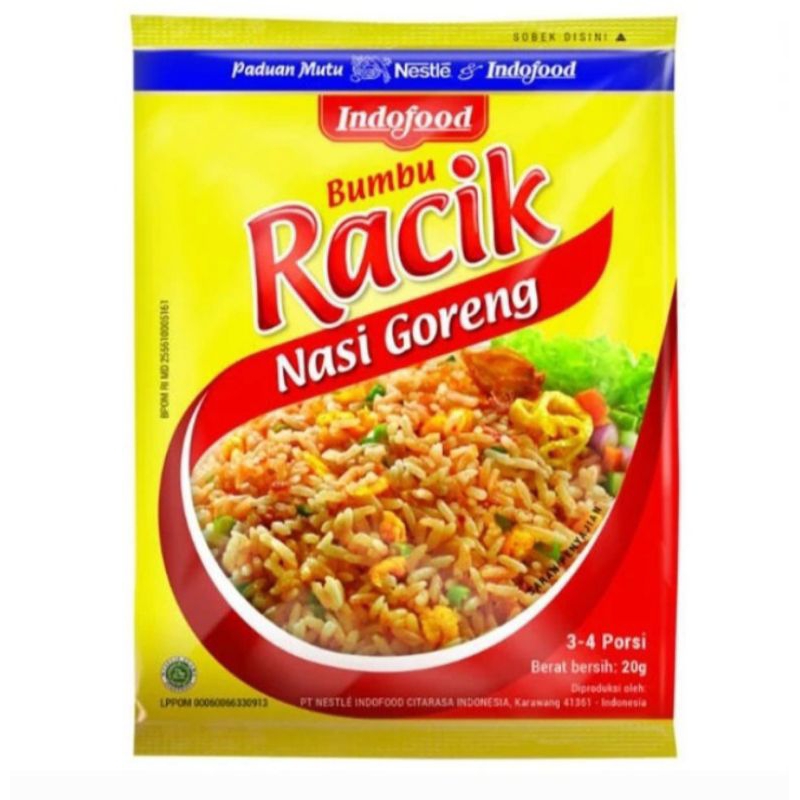 

Indofood racik nasi goreng 20gr / bumbu nasi goreng / bumbu racik nasi goreng