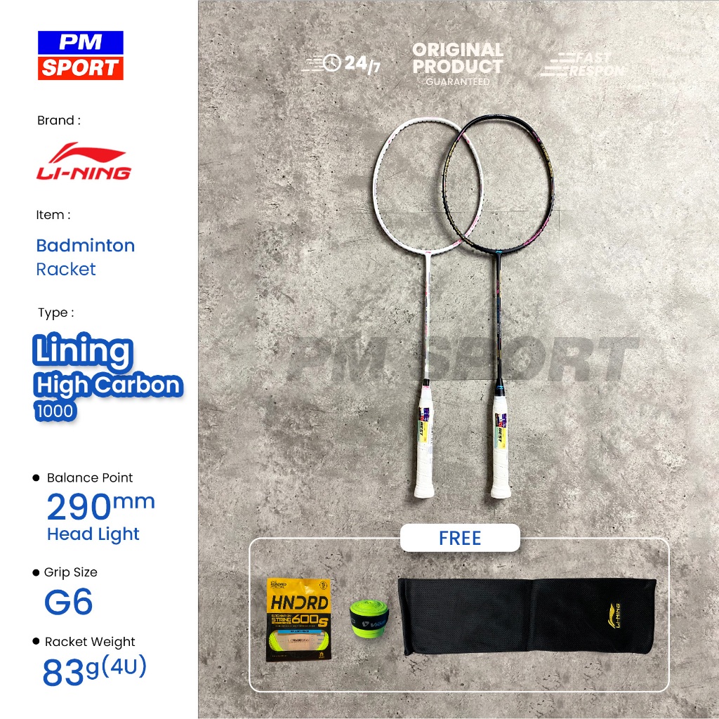RAKET BADMINTON / BULUTANGKIS LINING HIGH CARBON 1000 ORIGINAL