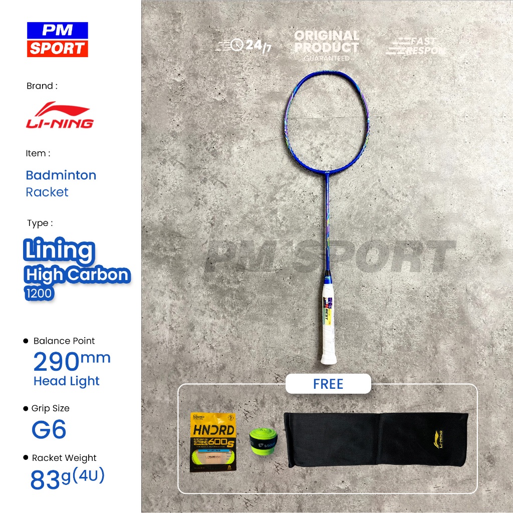 RAKET BADMINTON / BULUTANGKIS LINING HIGH CARBON 1200 ORIGINAL