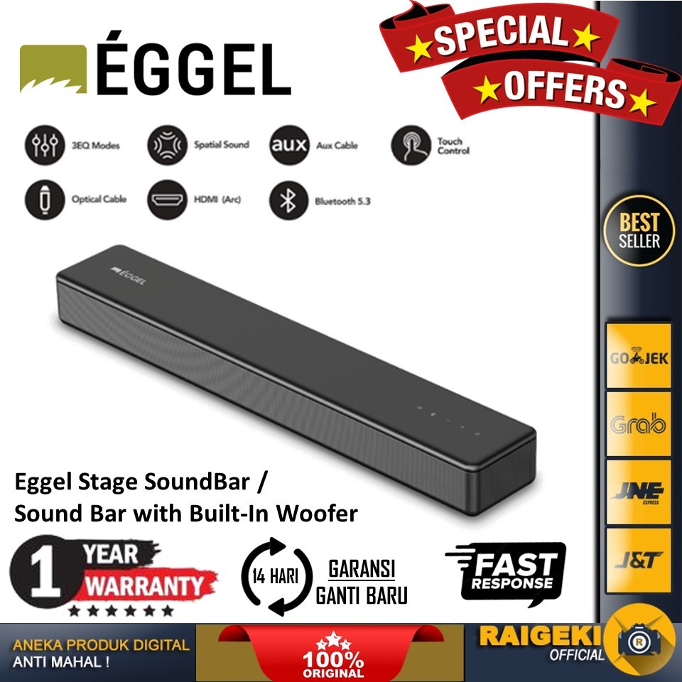 Eggel Stage SoundBar / Sound Bar with Built-In Woofer