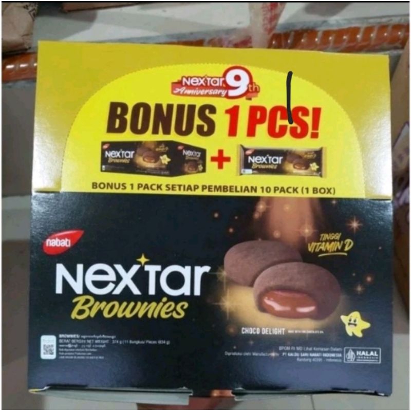 

Nextar Brownies Choco Delight 1 pack isi 10 bonus 1 pcs 374g