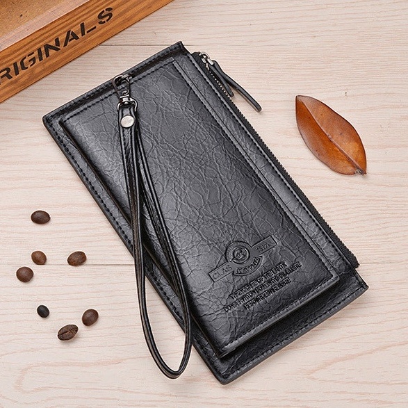 Lagi Tren DOMPET PANJANG PRIA KULIT PREMIUM HITAM DEVARA WA475B5 MUAT HP SLOT KARTU UANG KOIN COWOK 