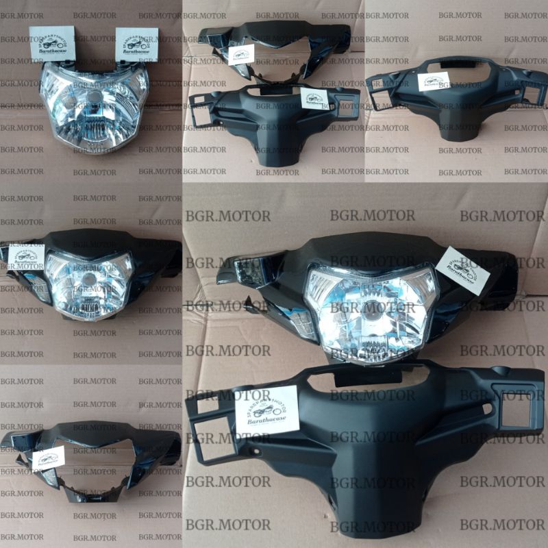Batok depan belakang plus lampu depan Vega ZR Hitam