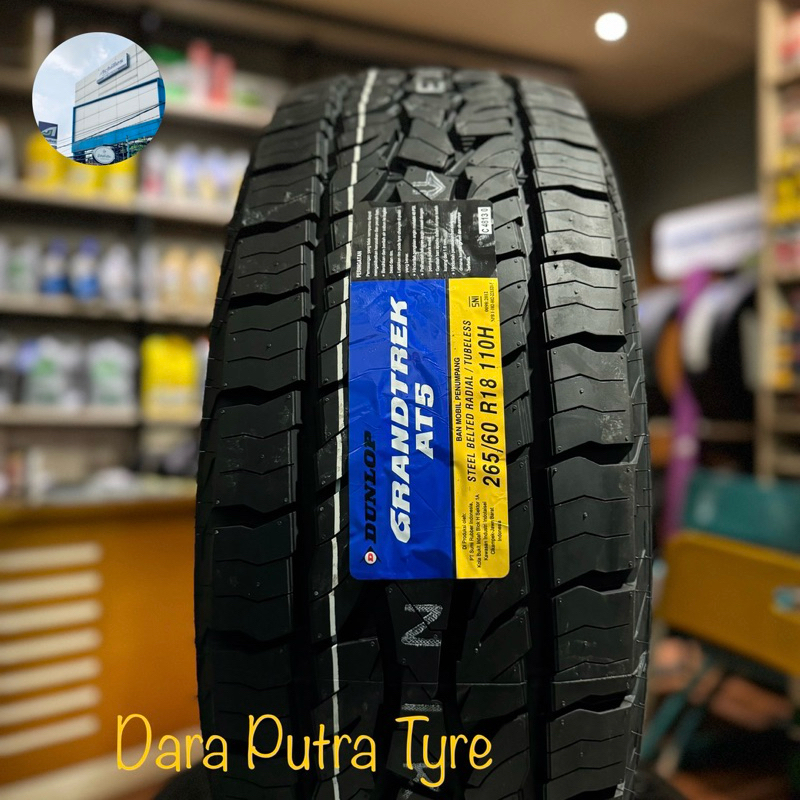 Ban Mobil 265/60 R18 110H Dunlop Grandtrek AT5 Ban 265 60 18 ( Black Letter )