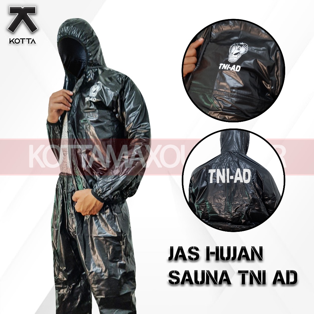JAS HUJAN TNI AD - SAUNA TNI AD - MANTEL HUJAN TNI HITAM