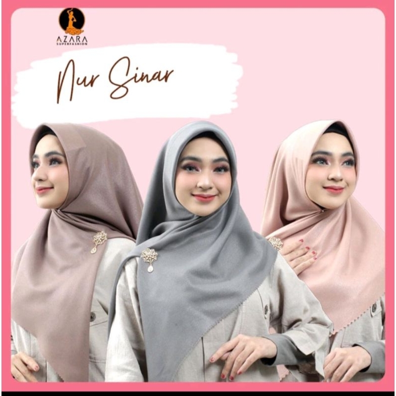 Hijab Segi Empat Nur Sinar AZARA/ Hijab PestaSinar Glamour/ Kerudung Segi Empat AZARA Glamour