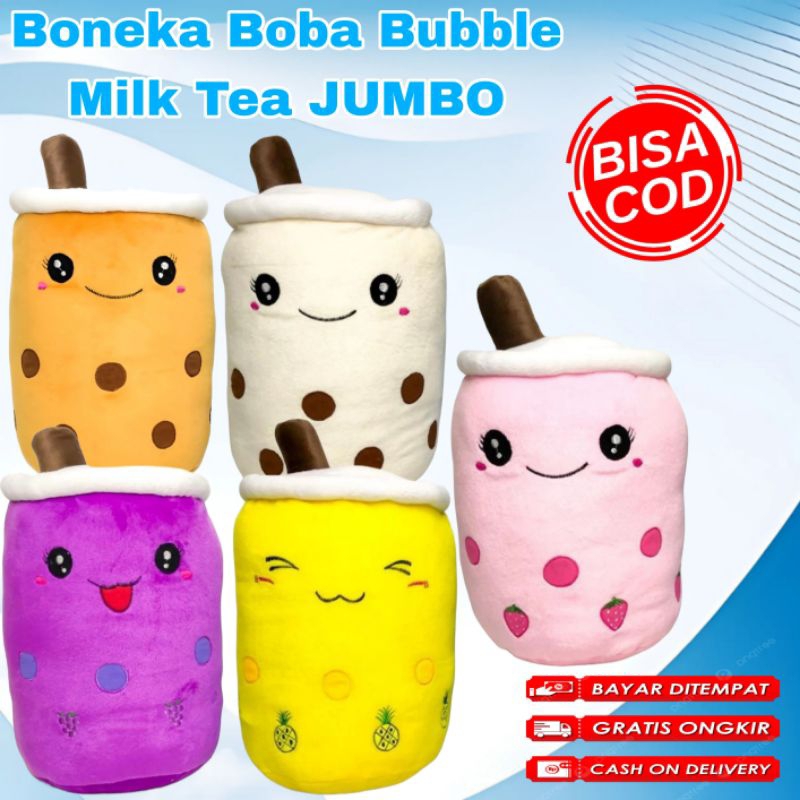 Boneka Boba Bubble Milk Tea Viral JUMBO Size XL 48cm