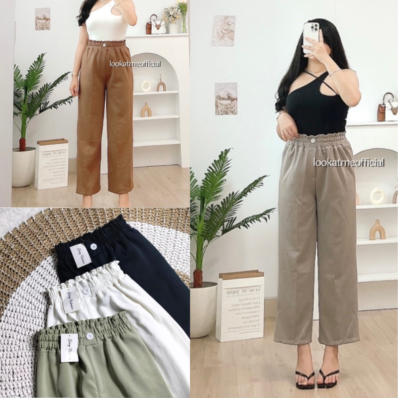 Celana Kulot Highwaist Wanita | Kulot Scuba JUMBO Premium | Celana Kerja Kantor Wanita JUMBO