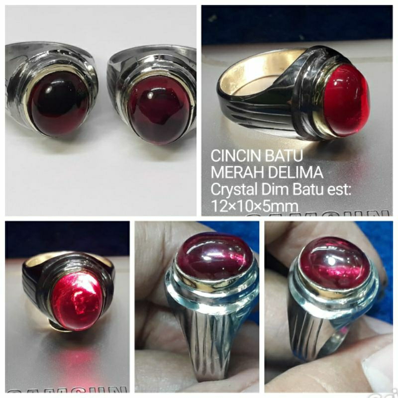 CINCIN BATU AKIK MERAH DELIMA BANGKOK TOP CRYSTAL