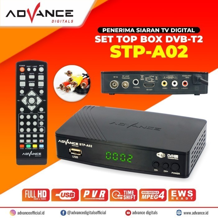 Set Top Box ADVANCE STP-A02 Penerima Siaran TV Digital STB ADVANCE