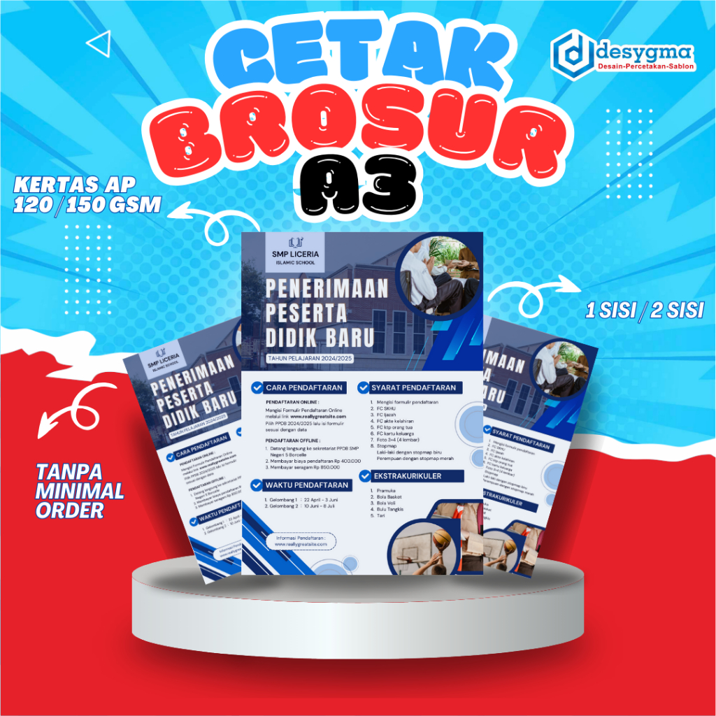 

DESYGMA Cetak Brosur A3 Art Paper 120 gsm Murah Berkualitas