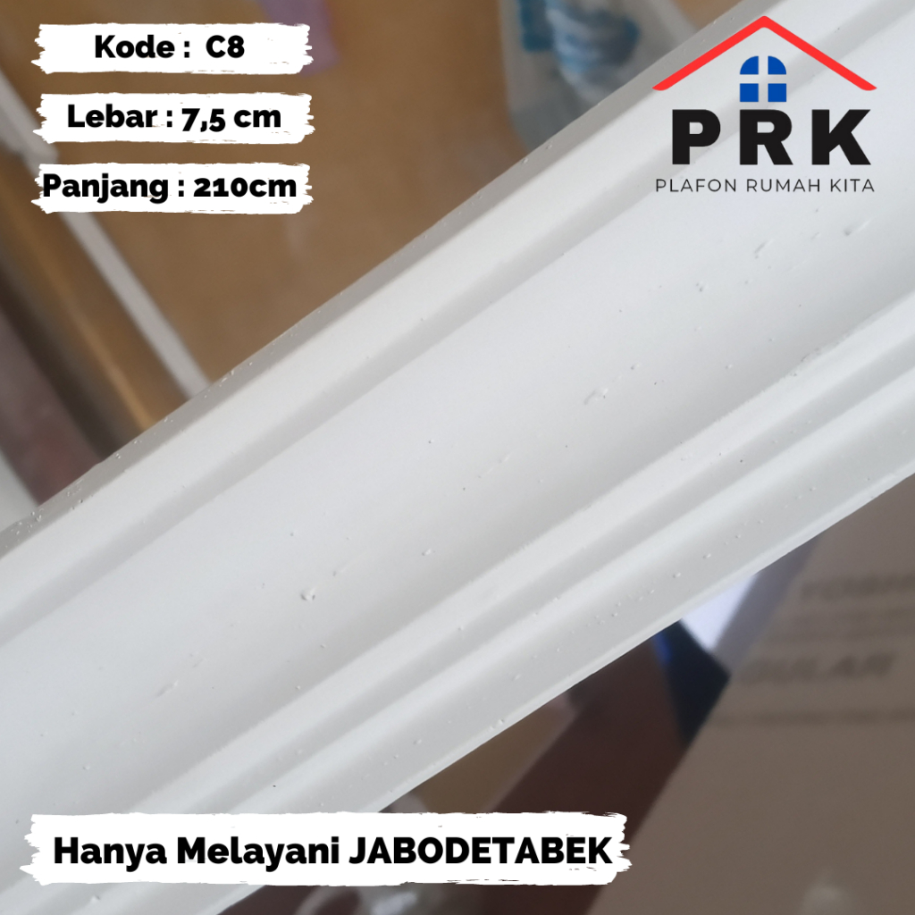 Lis List Gypsum Gipsum Motif (MINIMALIS) Polos C lebar 7,5cm Plafon ornament dekoratif untuk Interio