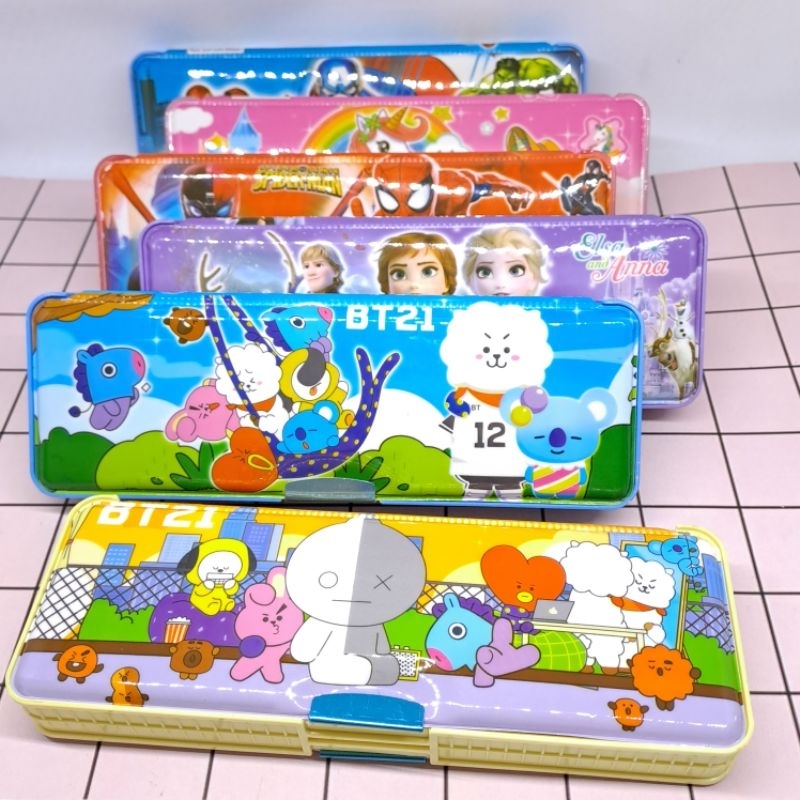 

Kotak Pensil Case KT Magnet BT21, Unicorn, Frozen Disney, Avengers Marvel Lucu Aesthetic