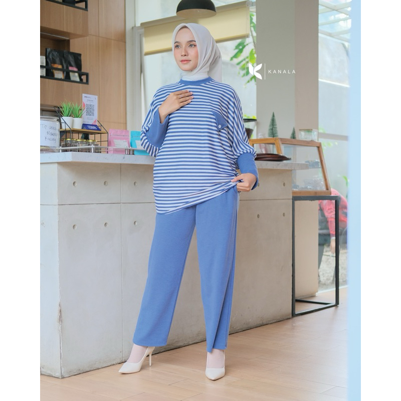 LUNA one set batwing oversize premium setelan knit batwing