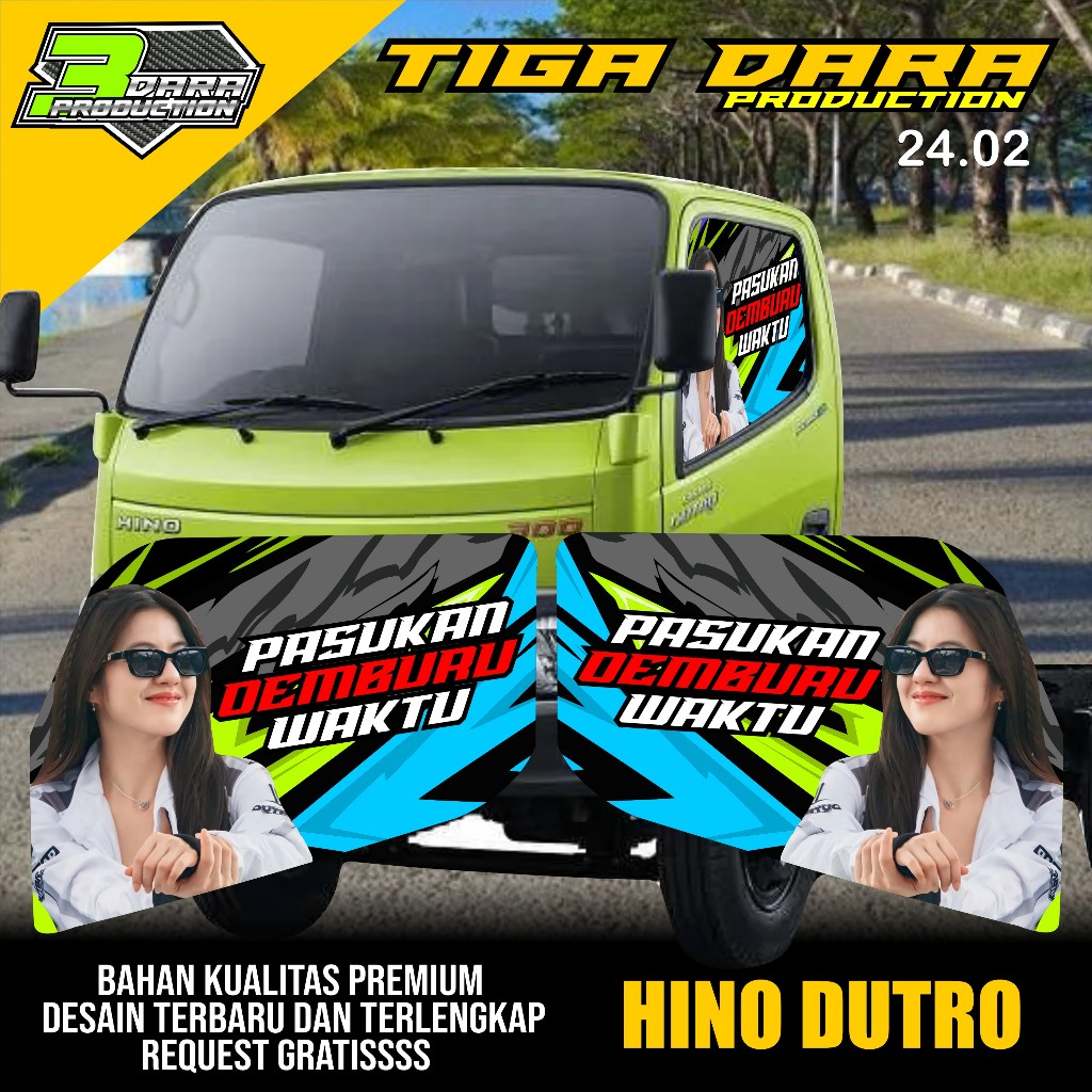 STIKER ONE WAY KACA SAMPING TRUK HINO DUTRO STIKER KACA TRUK HINO DESAIN TERBARU KEREN KODE 24.02