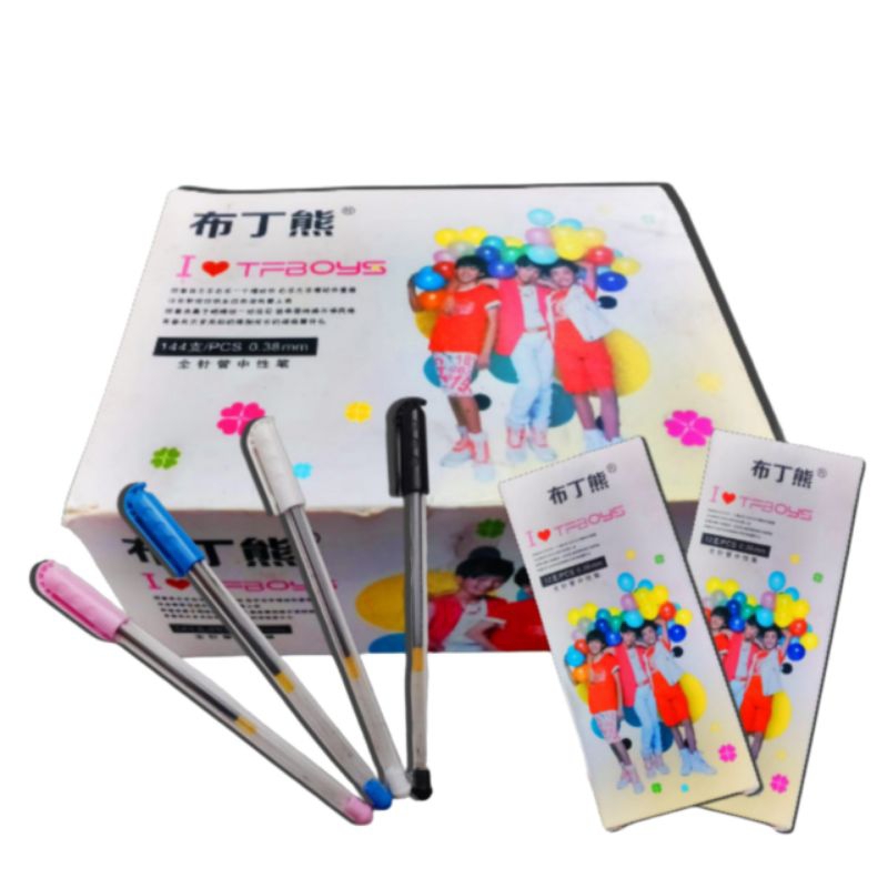 

12 Pcs Pen Gell TfBoys/Pen Gell Murah/Pen Pulpen Gell Hitam