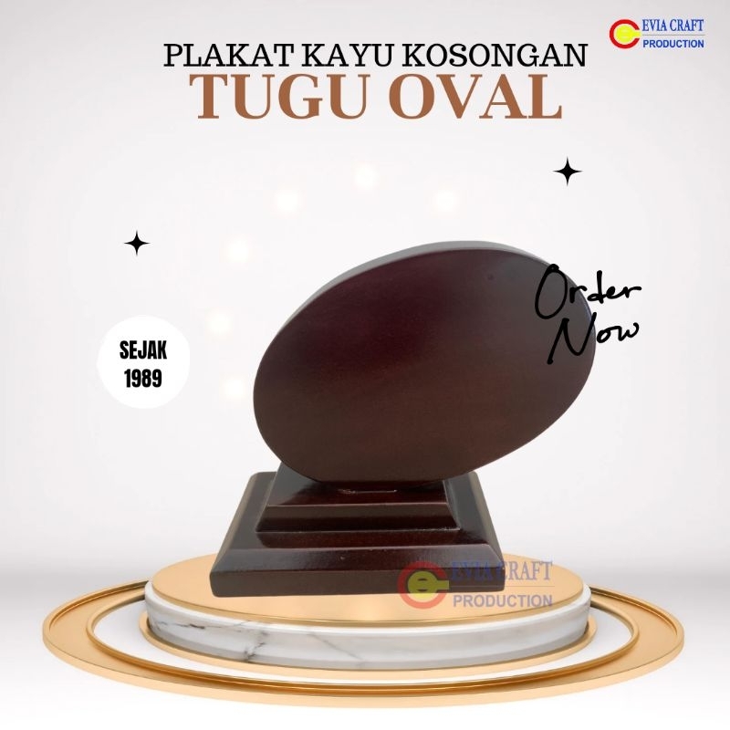 PLAKAT KAYU KOSONGAN OVAL