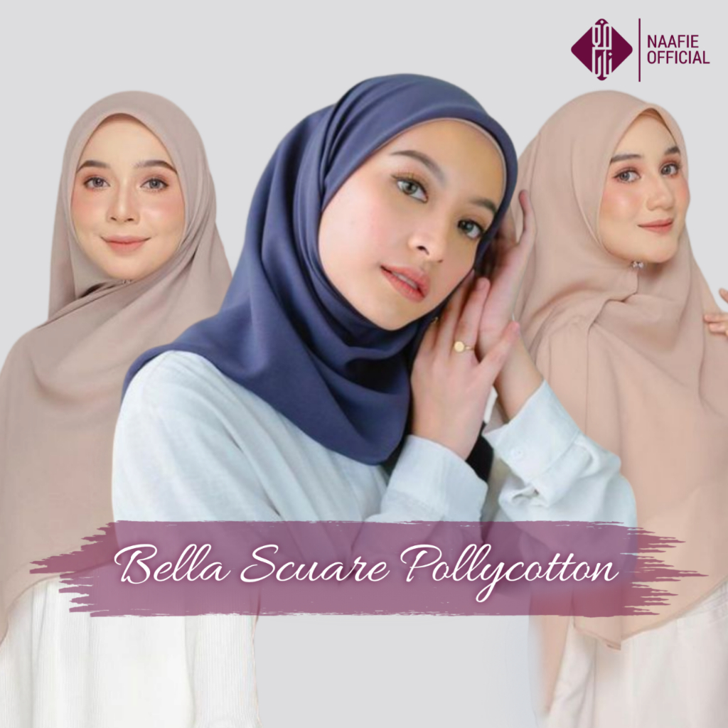 Naafie Segiempat Bella Square - Kerudung Krudung Jilbab Hijab Segi empat Bella Square Paris Jumbo Po