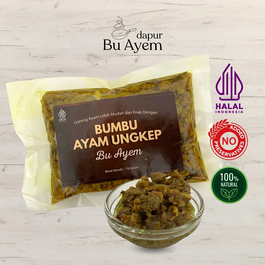

Bumbu Ayam Ungkep Bu Ayem untuk Ayam Goreng Praktis Halal No Pengawet 150 Gram