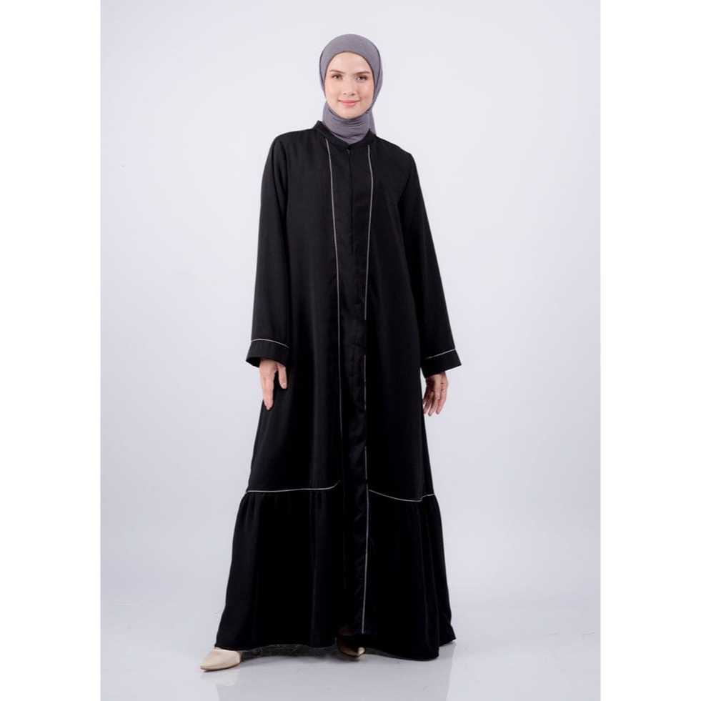 ELZATTA DRESS GAMIS ABAYA MECCA LIST GAMIS POLOS HITAM PUTIH (PONOROGO)