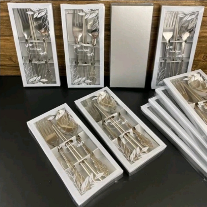 Souvenir sendok garpu sumpit stainless box sendok garpu souvenir model wayang