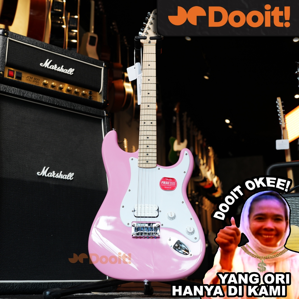 Squier Sonic Stratocaster HT H Electric Elektrik Gitar Guitar Maple - Flash Pink