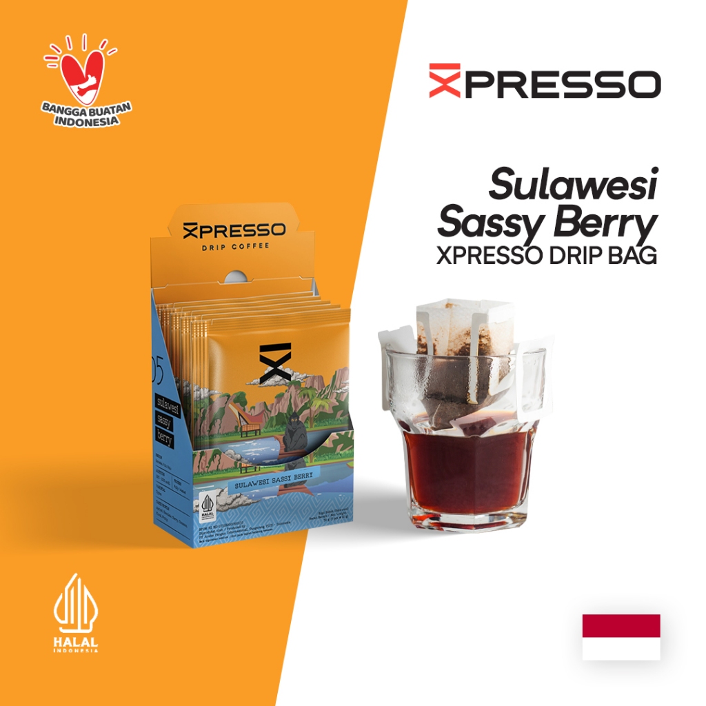 

ASLII XPRESSO Drip Bag Coffee - Sulawesi Sassy Berry - Kopi Drip 5 Pcs
