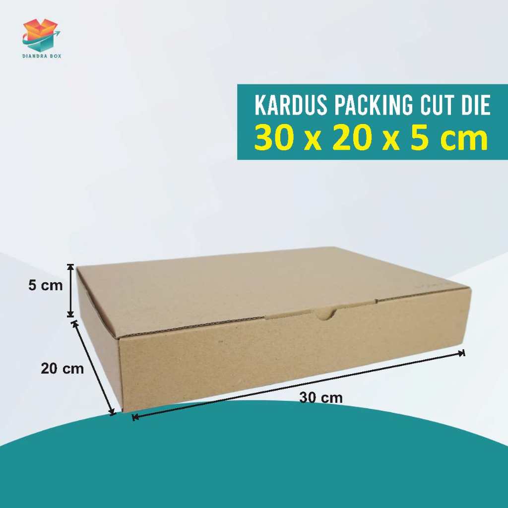 

Kardus Box Packing Hampres 30 x 20 x 5 cm | Fluteseal Jumbo Box | Cut Die | Type Earlock System