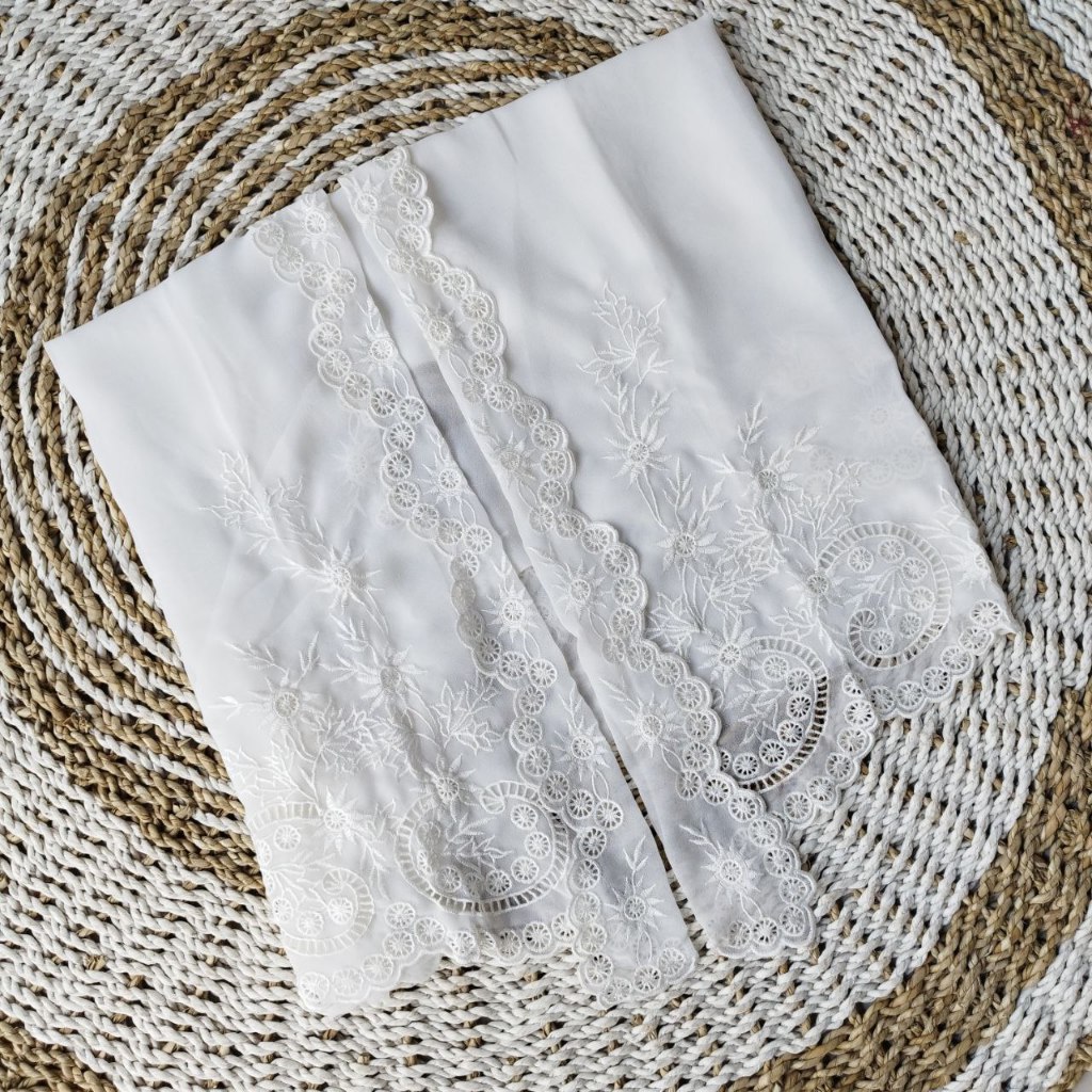 Kain Lembaran Kebaya Sifon Bordir Kartini Lipat Bahan Super Lembut dan Halus Kebaya Bali Murah