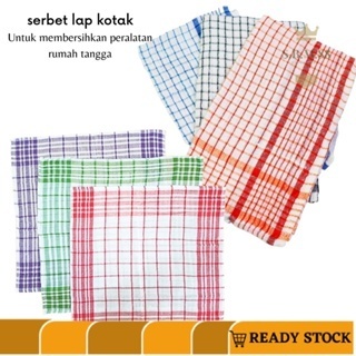 Kain Lap Serbet Satuan - Lap Dapur Kotak Kotak - LAP PIRING SERBAGUNA - Serbet Lap Kotak - Kain Lap 
