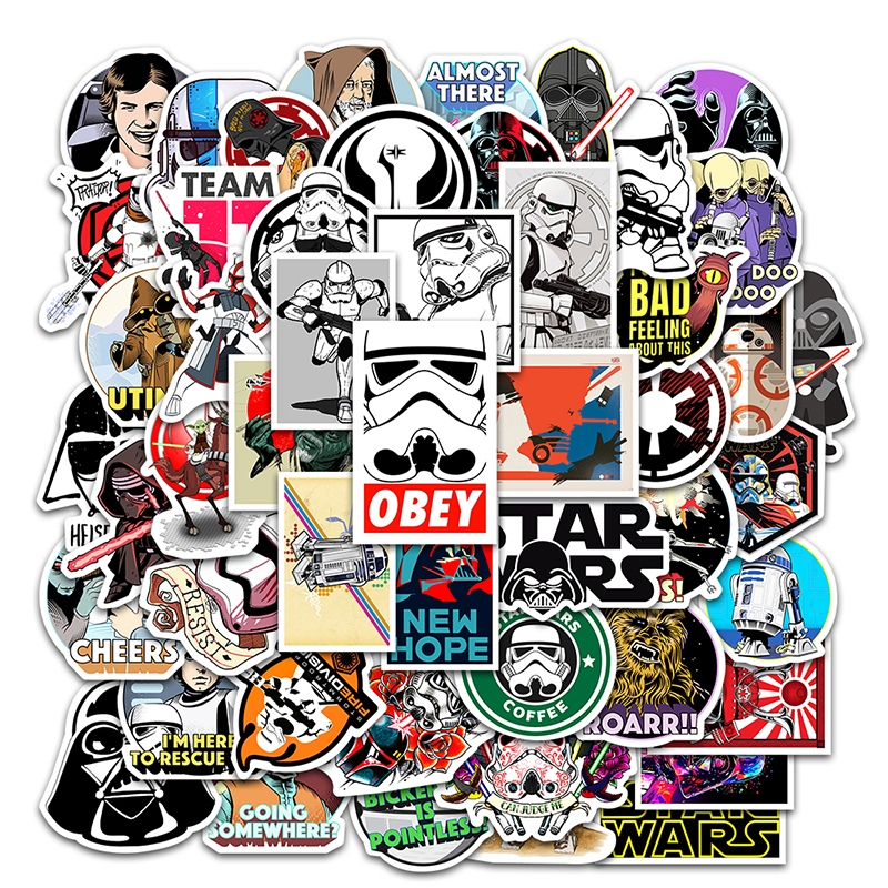 

Hot kartun star war Stiker Perang Bintang Anti Air Stikers Berperekat Waterproof sticker decal buat Motor Helm Buku Journal Koper Casing HP Laptop Botol Minum