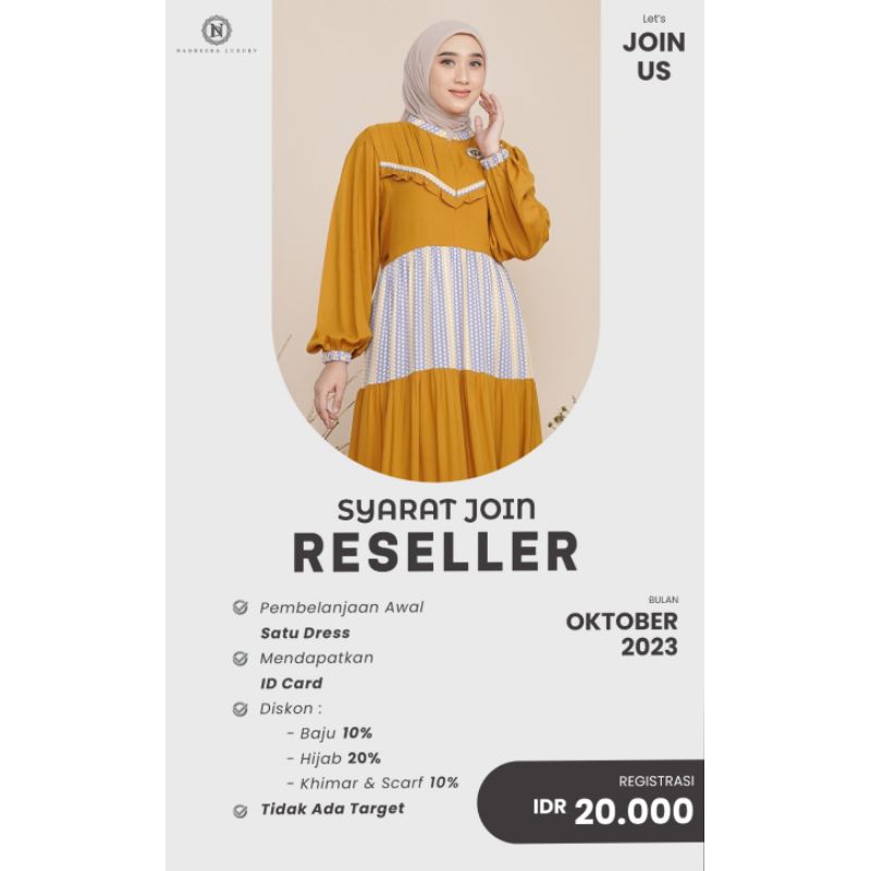 SYARAT Daftar REGISTRASI MITRA NADHEERA LUXURY Gabung Join RESELLER Member sub Agen dan Agen