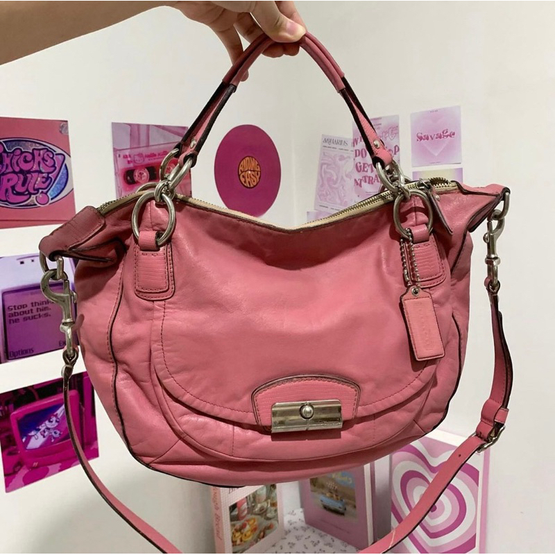 22 - Tas Coach Kristin Pink Leather Vintage