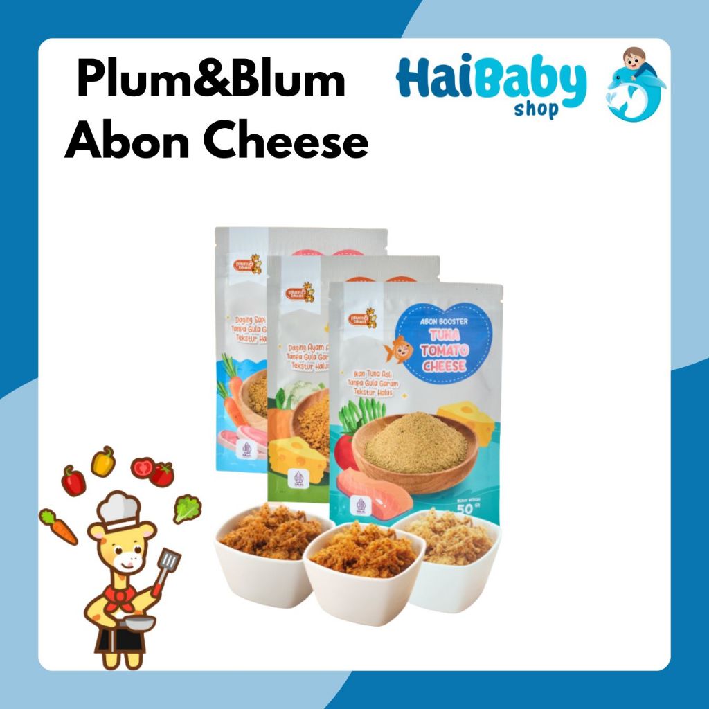 

Plum & Blum Mpasi Abon Cheese BB Booster Sapi Ayam Ikan No MSG - 50 gram