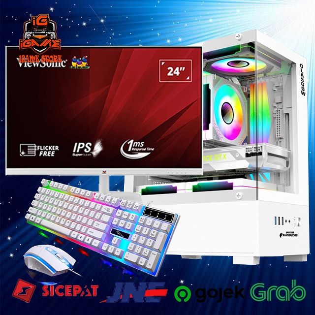 PAKET LENGKAP Monitor 27" I PC RAKITAN GAMING INTEL i5 11400F I VGA RTX 580 8GB I STREAMING NAMPOL