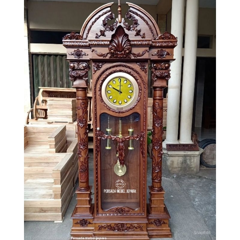 Lemari jam brawijaya / Lemari jam ukir jati jepara / Lemari jam / Lemari / Jam hias