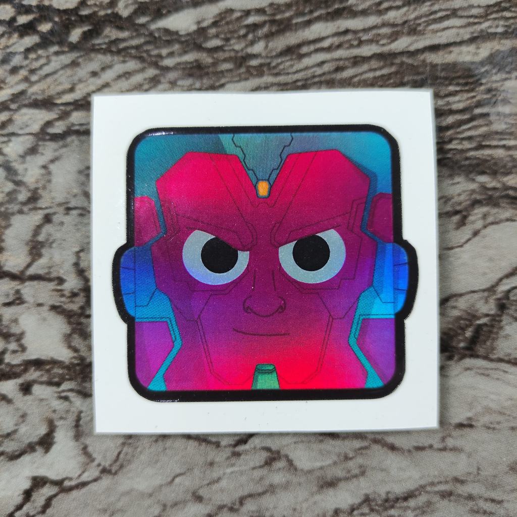 

Stiker Hologram Marvel Vision Square