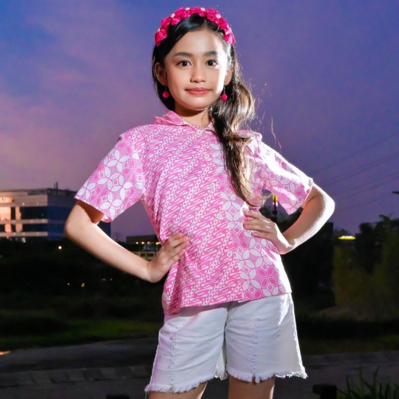 TOP BLUS BATIK KAWUNGAN SOFT KAWUNG MIXING BAHAN KATUN MURAH