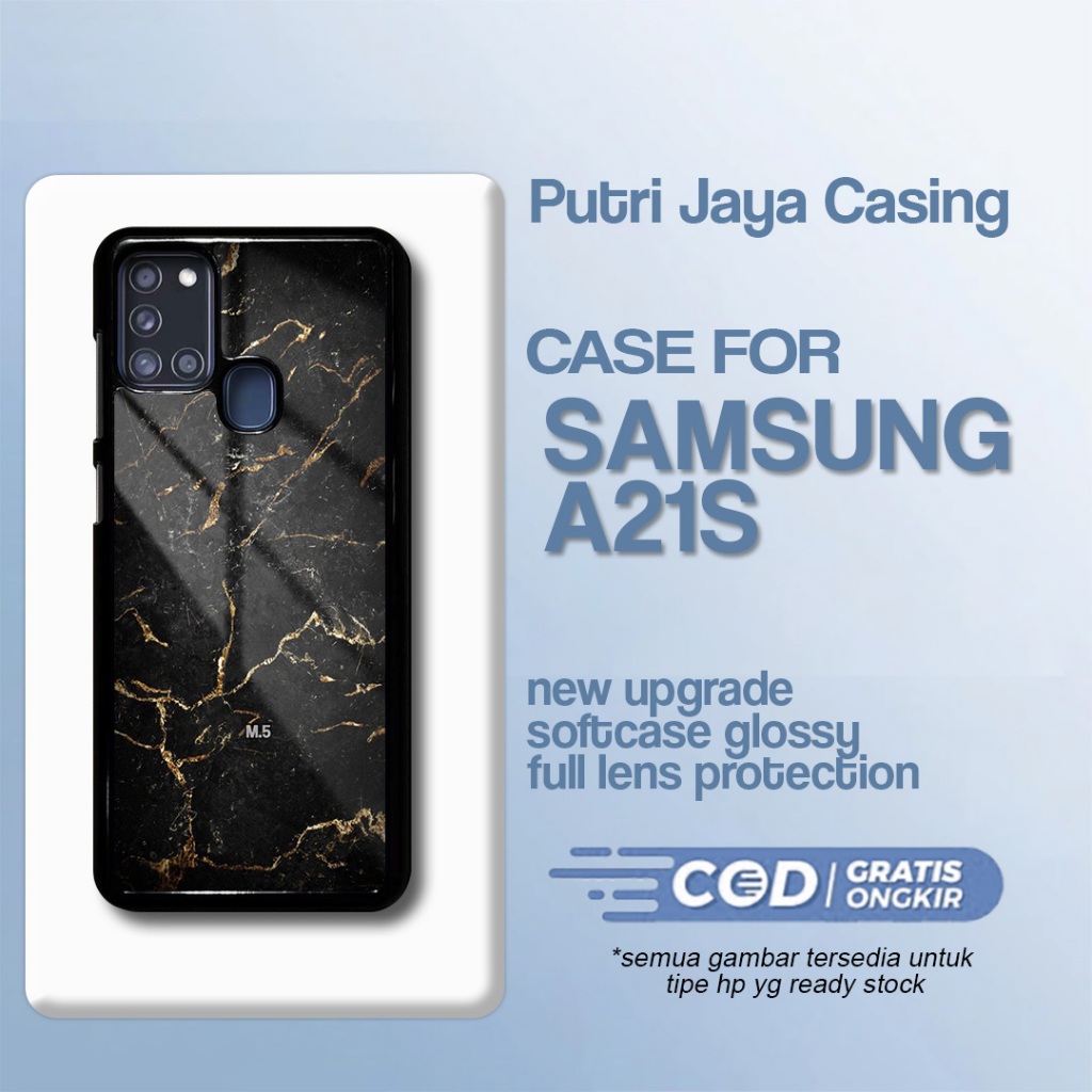 Case Samsung A21s Terbaru - Samsung A21s - Motif Marmer Baru Cute - Hardcase Premium Glossy - Softca