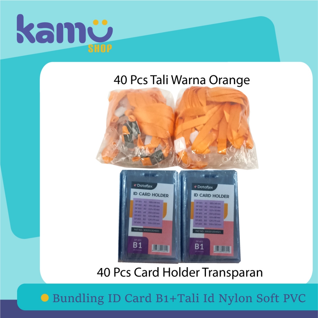 

Bundling 40Pcs ID Card B1 + 40Pcs Tali ID Card Nylon Soft PVC - NYLKSFP