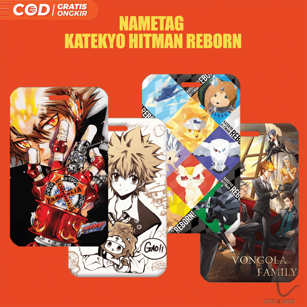 

(N009) Nametag Katekyo Hitman Reborn Tanpa Tali / Card Holder Tsuna / ID Card Sawada Tsuna / Tempat Kartu Reborn