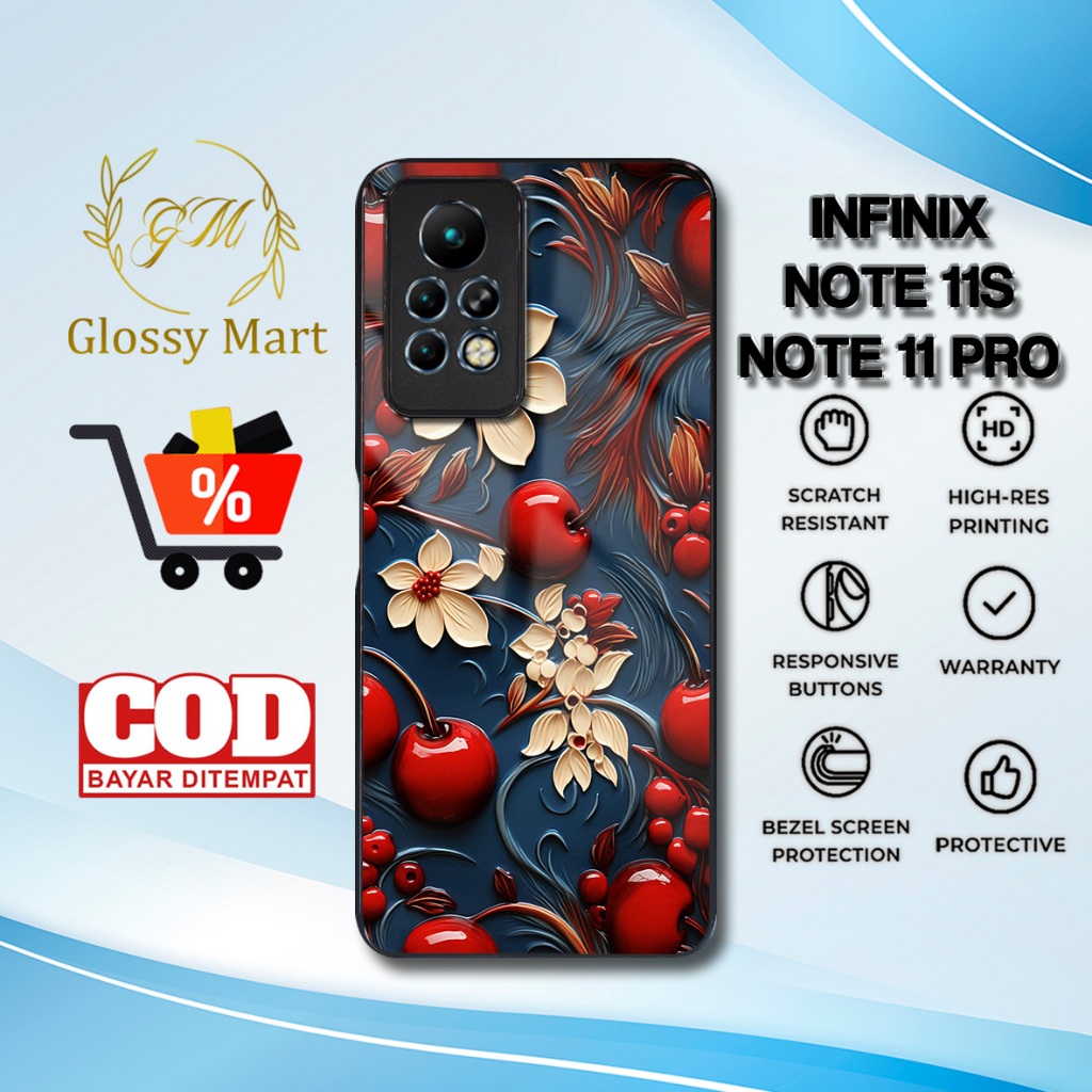 Case Infinix Note 11s Terbaru - Casing Infinix Note 11 Pro - Motif Bunga Indah - Hardcase Premium Gl
