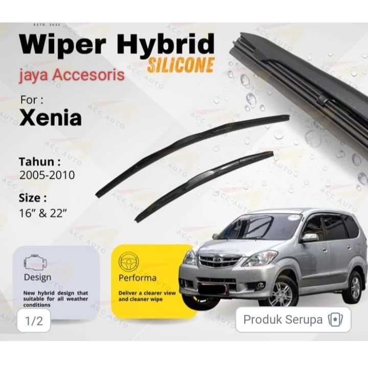 Wiper Hybrid Mobil Daihatsu Xenia Karet Kaca Frameless Silicon