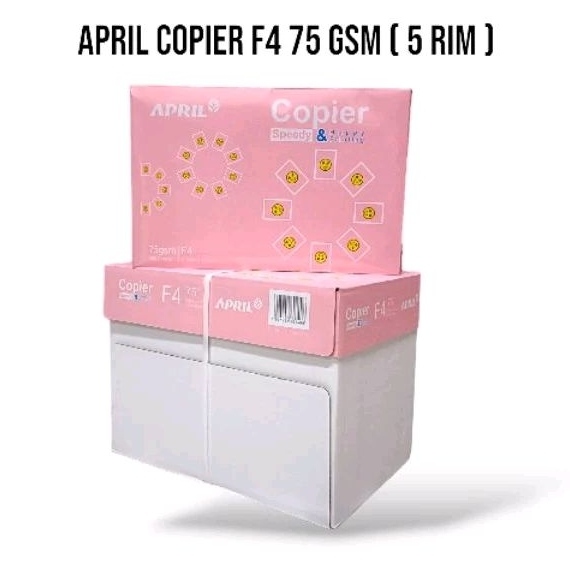 

[1 box] Kertas hvs F4 print fotocopy happy april copier F4 75 gsm ( 2500 lembar)
