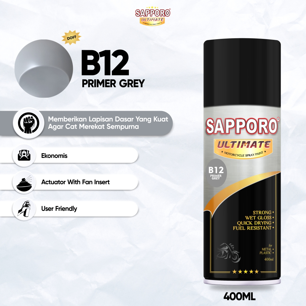 Cat Semprot Primer Grey Doff 400 ml - Cat Dasar Epoxy untuk Motor Mobil