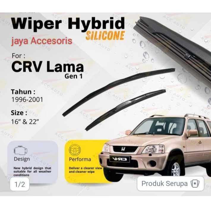 Wiper Hybrid Mobil Honda CRV Lama Gen 1 Karet Kaca Frameless Silicon