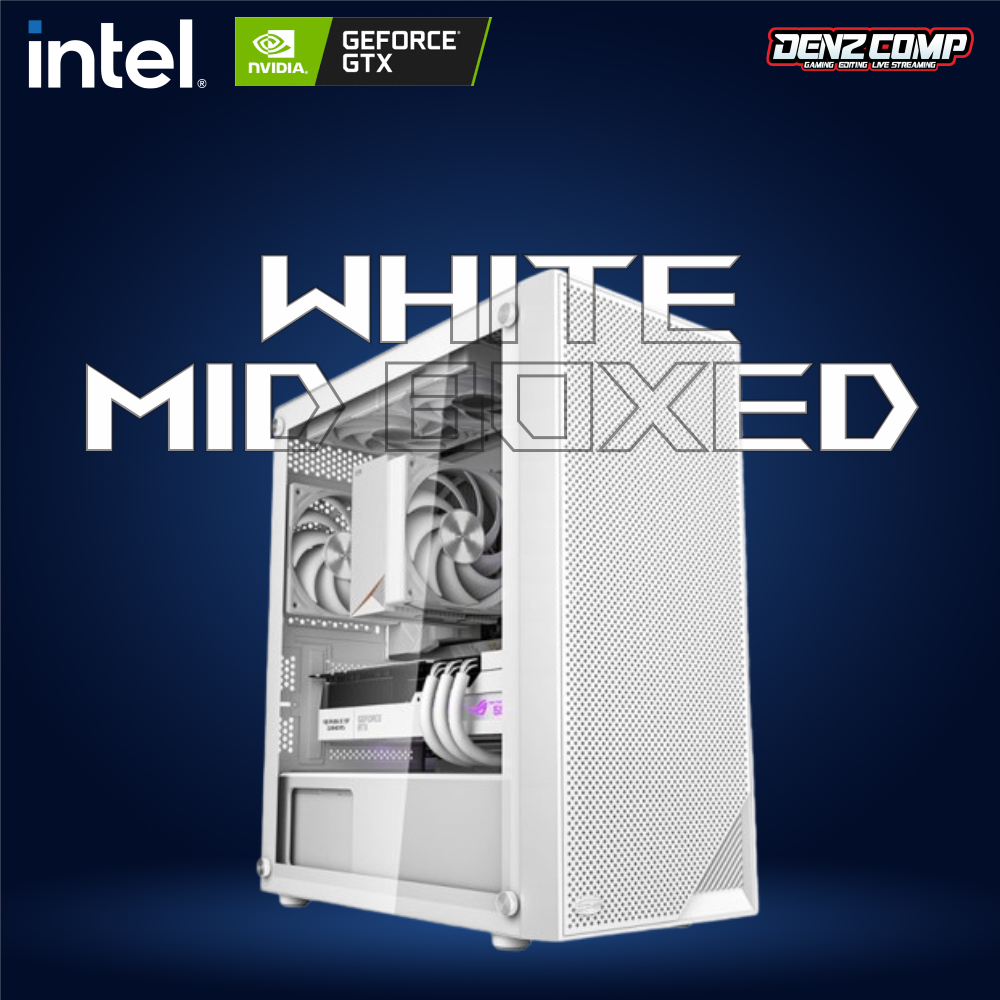 WHITE MID BOX PC Gaming Intel i5-10400F | GTX 750Ti 4GB | DDR4 16GB | NVMe 256GB