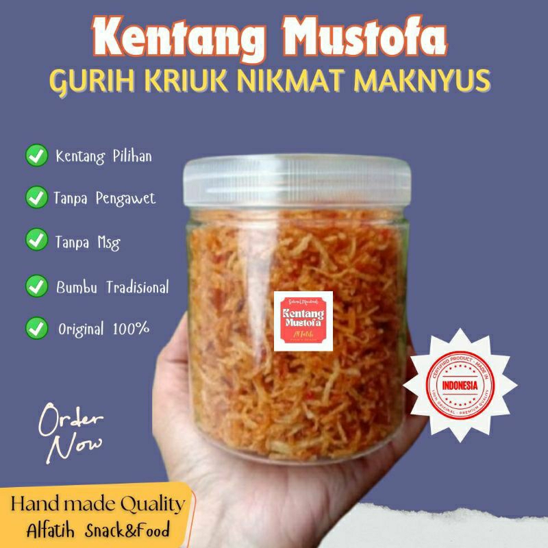 

Kentang Mustofa Toples UK Thinwall BOX 500ml kentang pilihan viral mustofa gurih kriuk tahan lama